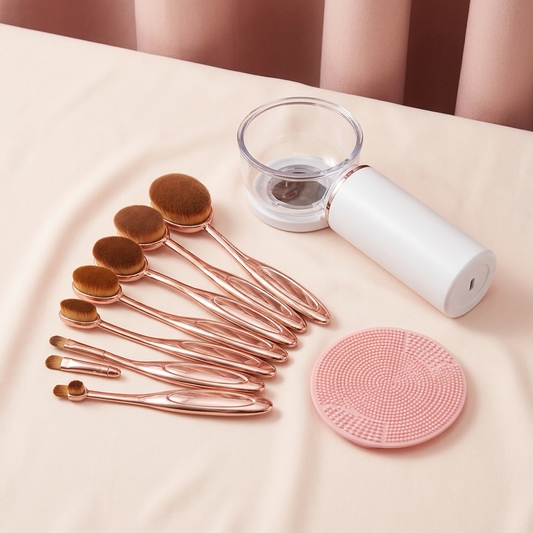 Kit Pinceaux Parfaits Nova — 10 pinceaux, nettoyeur et tapis ensemble